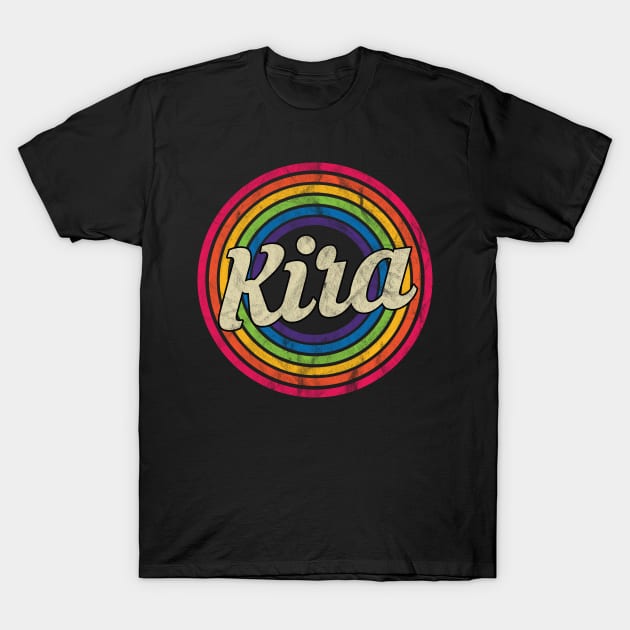 Kira - Retro Rainbow Faded-Style T-Shirt by MaydenArt